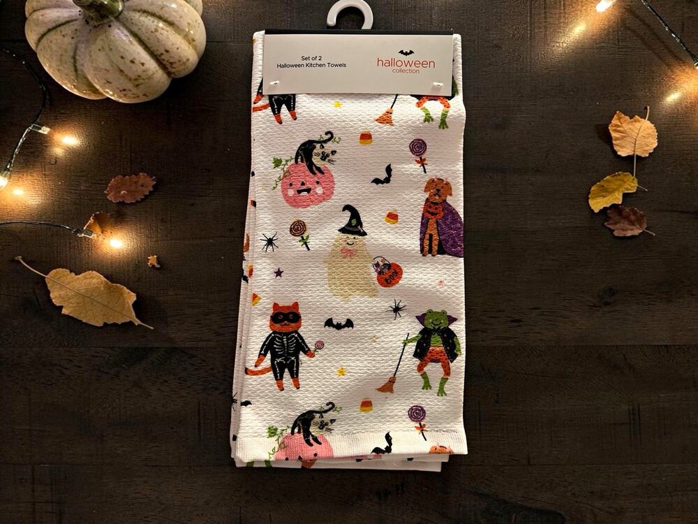 Halloween Collection 2 Pack Halloween Motif Kitchen Towels 18 X 28 100% Cotton